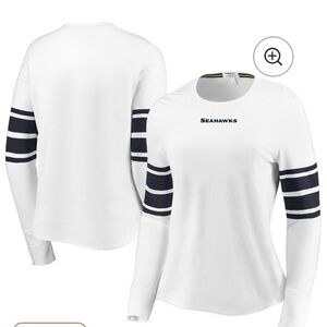 Wear by Erin Andrew’s, NFL Seattle’s Seahawks Snap Cuff Long T-Shirt, Size 1X